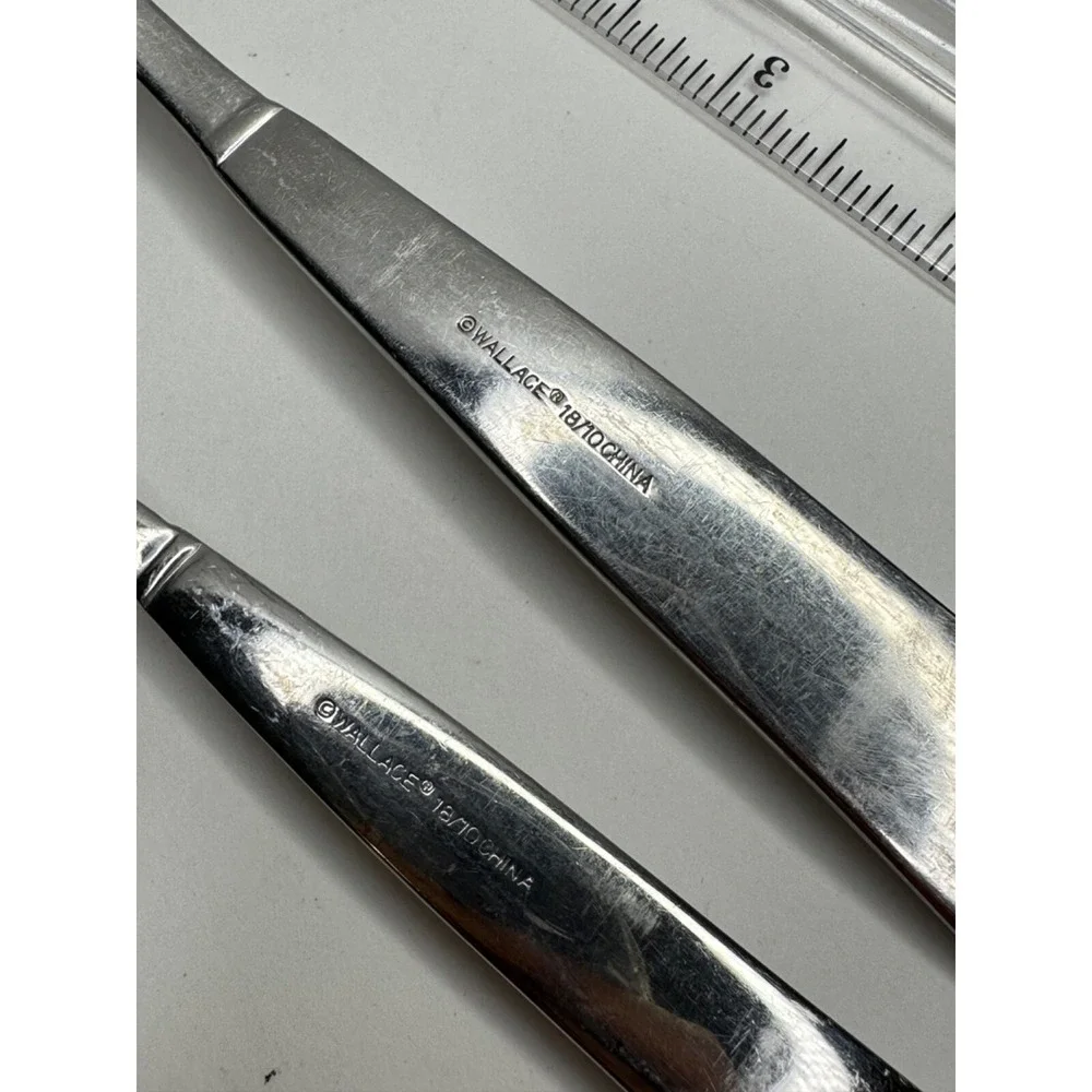 Wallace‎ Stainless Flatware Dinner Fork Spoon Replacement Set of 2 Square End